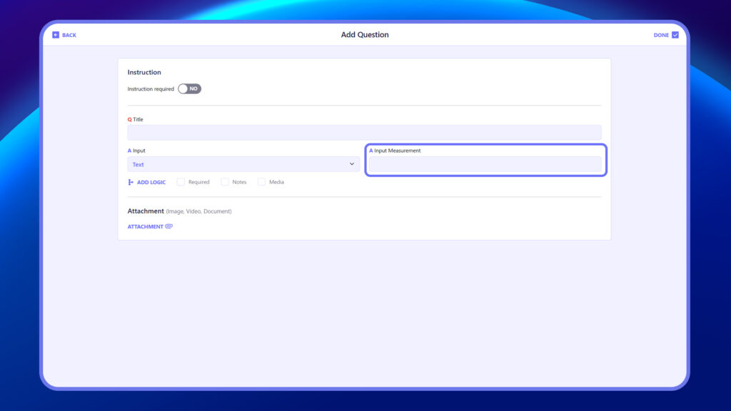 input masure