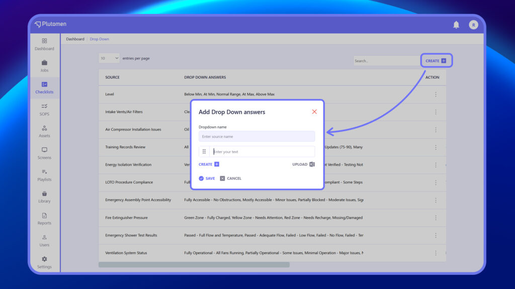 Add Dropdown create