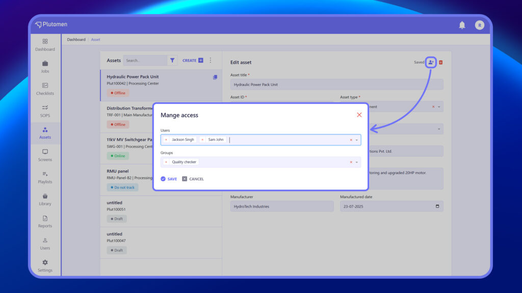 Manage save Access
