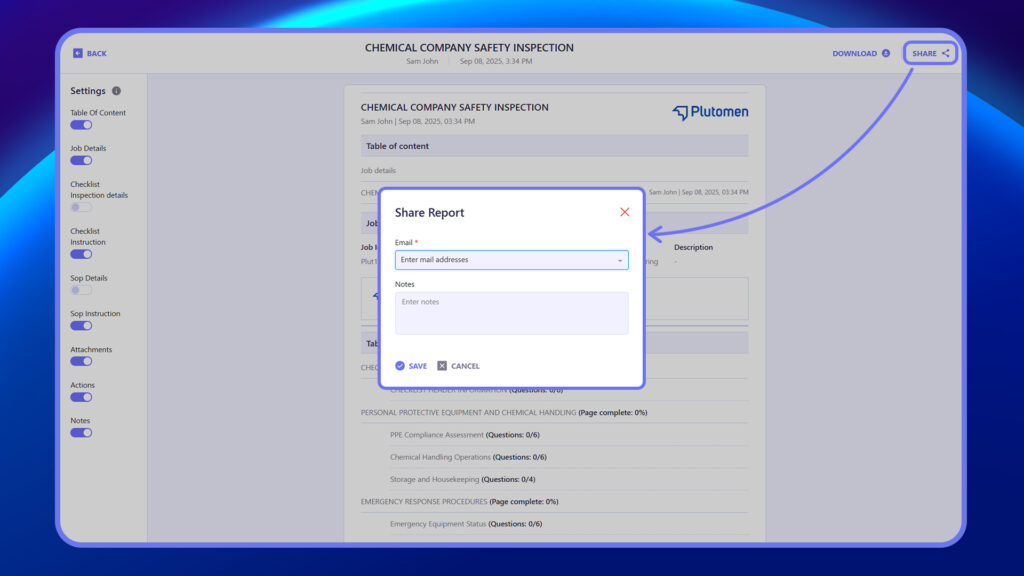 Share report