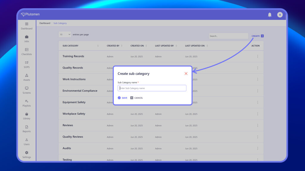 create sub catagory highlight